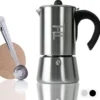 Thiru Espressokocher Induktion L Premium Mokkakanne Aus Edelstahl Inkl. Toolset (Silber, 4 Tassen (200ml)) -Kaffeegetränkeladen 76edb192ece428491657b990569cc178