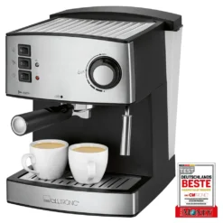 Clatronic ES 3643 Espresso- Und Cappuccino-Automat, 15 Bar Pumpdruck, Tassenvorwärmfunktion, Mit Aufschäum- Und Heißwasserfunktion -Kaffeegetränkeladen 80b4a89b535d6d3ea4806a0cac21f54a