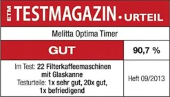 Melitta Optima Timer 100801 Bk, Filterkaffeemaschine Mit Glaskanne Und Timer-Funktion, Abnehmbarer Wassertank, Schwarz -Kaffeegetränkeladen 817cbc156f7f16460d2c2a2b04dd46ec