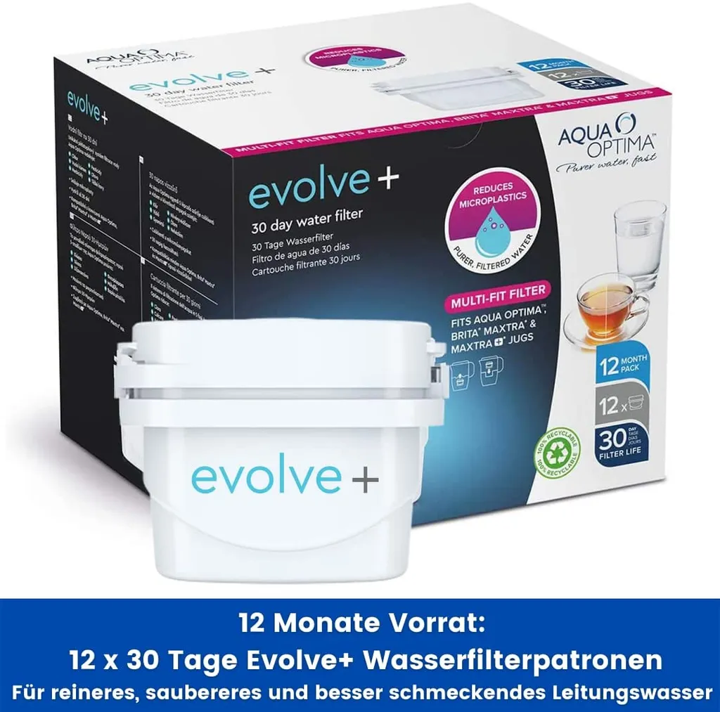 Aqua Optima EPS212 Evolve+ Wasserfilterkartusche 12er Für Brita Maxtra Und Maxtra+ 4 Aqua Optima EPS212 Evolve+ Wasserfilterkartusche 12er Für Brita Maxtra Und Maxtra+ – Bild 2