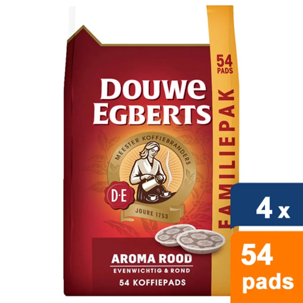 Douwe Egbert - Aroma Rood - 4x 54 Pads 3 Douwe Egbert - Aroma Rood - 4x 54 Pads