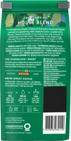 Starbucks House Blend Medium Roast Gemahlener Filterkaffee 200g 17 Starbucks House Blend Medium Roast Gemahlener Filterkaffee 200g -Kaffeegetränkeladen 851c3120939bf3c6e47f3d358eb811fb