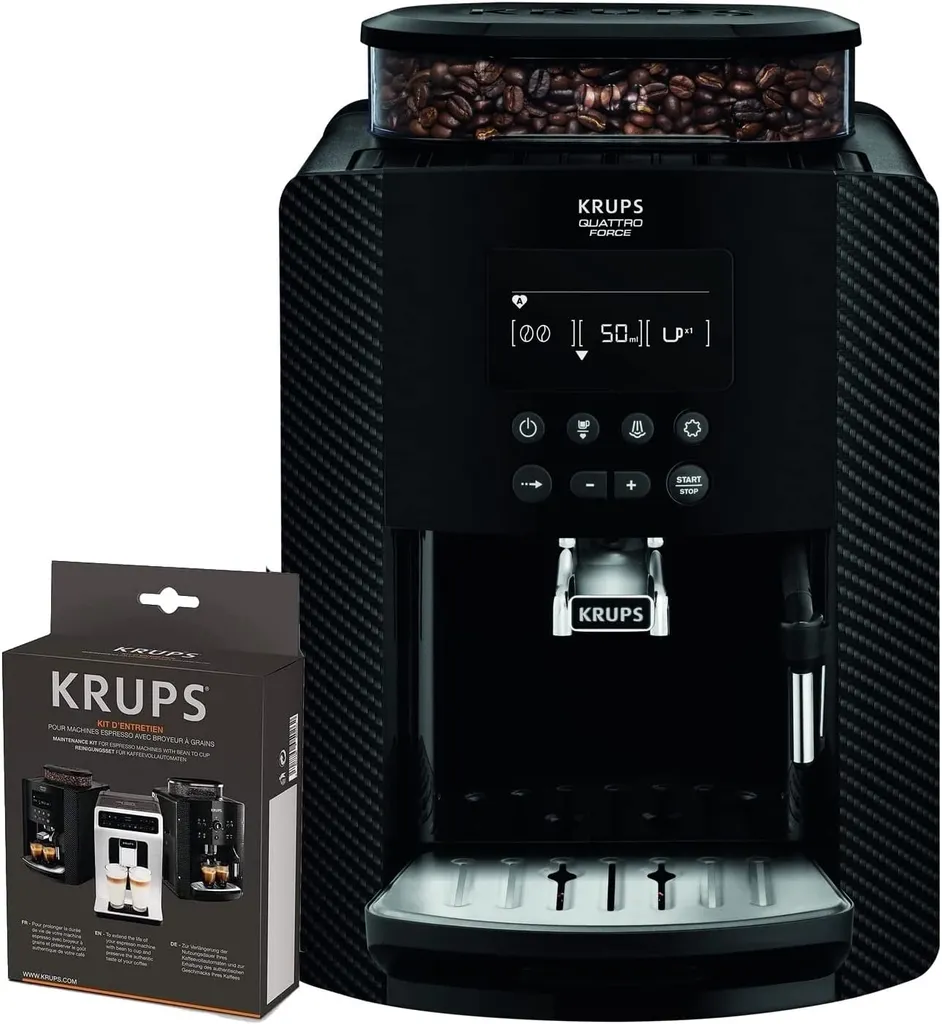 Krups Kaffeevollautomat Quattro Force EA817K Espresso Display Plus Reinigungs-/Pflegeset 3 Krups Kaffeevollautomat Quattro Force EA817K Espresso Display Plus Reinigungs-/Pflegeset