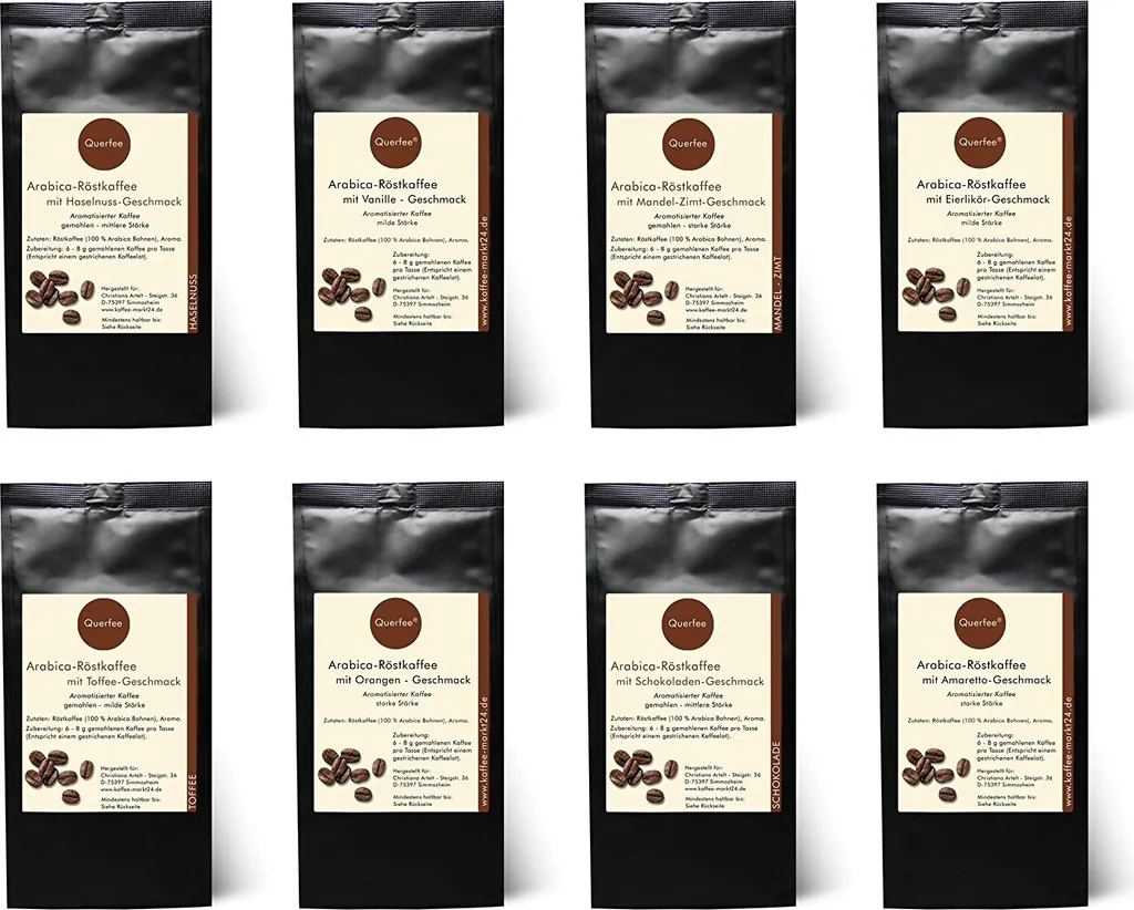 8 X Verschiedene Kaffee Mit Geschmack Als Kaffee Probierset Oder Kaffee Geschenkset - Gemahlen 3 8 X Verschiedene Kaffee Mit Geschmack Als Kaffee Probierset Oder Kaffee Geschenkset - Gemahlen