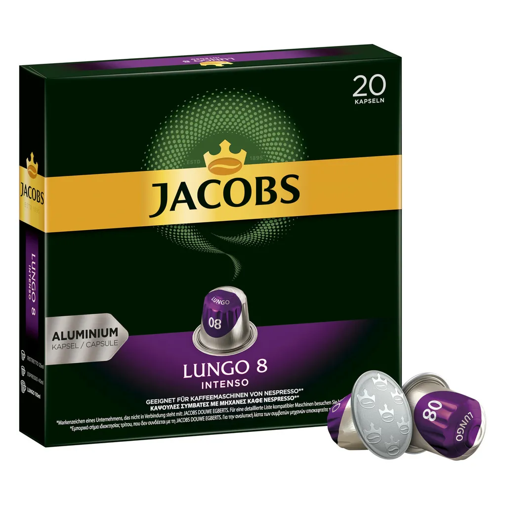Jacobs Lungo 8 Intenso, Kaffeekapseln, Nespresso Kompatibel, Kaffee, 200 Kapseln, á 5.2 G 3 Jacobs Lungo 8 Intenso, Kaffeekapseln, Nespresso Kompatibel, Kaffee, 200 Kapseln, á 5.2 G