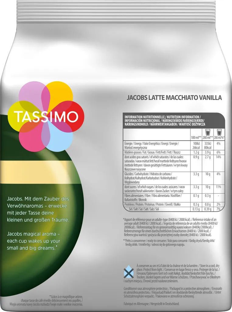 Tassimo Kapseln Jacobs Typ Latte Macchiato Vanilla | 8 Kaffeekapseln 5 Tassimo Kapseln Jacobs Typ Latte Macchiato Vanilla | 8 Kaffeekapseln – Bild 3