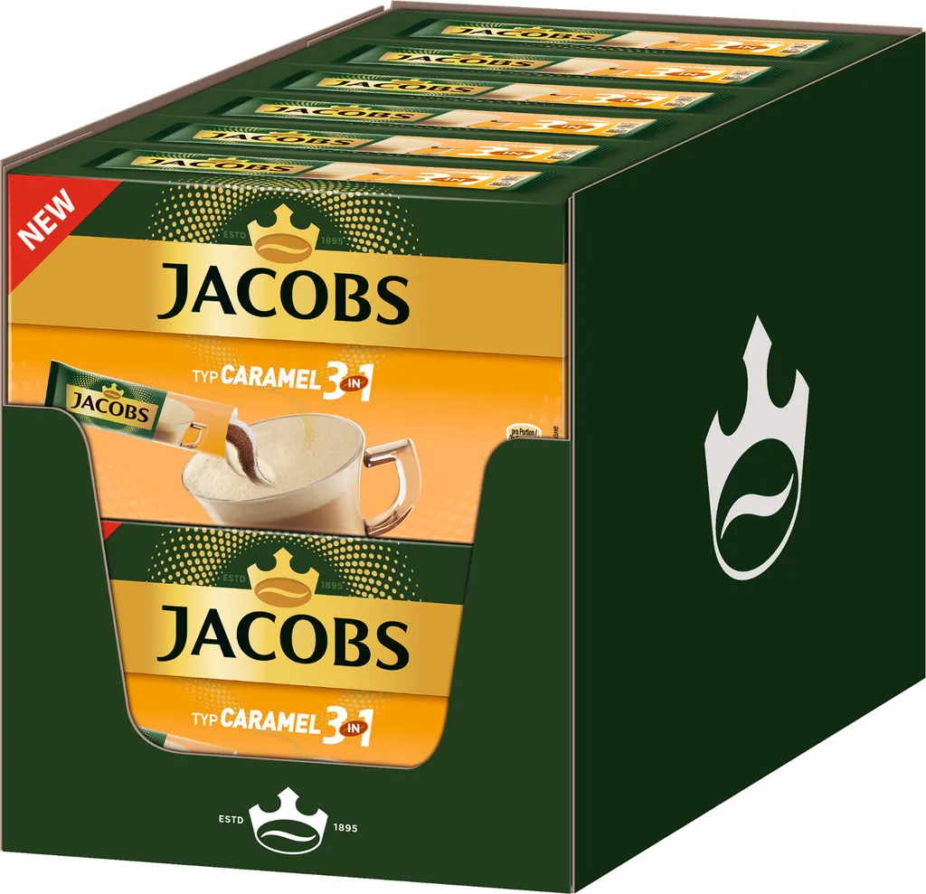 JACOBS 3in1 Typ Caramel Löslicher Kaffee 12er Pack 12 X 10 Getränke Sticks 3 JACOBS 3in1 Typ Caramel Löslicher Kaffee 12er Pack 12 X 10 Getränke Sticks