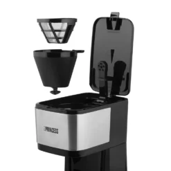 Princess Filterkaffeemaschine Compact 8 600 W 0,75 L Schwarz Und Silber -Kaffeegetränkeladen 93117b2a6655c13cc302c3f3e7069b9e