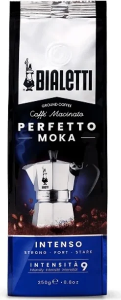 Bialetti Perfetto Moka Stark 250 G, 250 G, Dunkle Röstung, Kaffee, 30% Arabica, 70% Robust, Tasche -Kaffeegetränkeladen 934036002de8fcd5816b9a0094d1d310