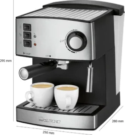 Clatronic ES 3643 Espresso- Und Cappuccino-Automat, 15 Bar Pumpdruck, Tassenvorwärmfunktion, Mit Aufschäum- Und Heißwasserfunktion -Kaffeegetränkeladen 965604ffef3f2f5eeafc265d501eee18