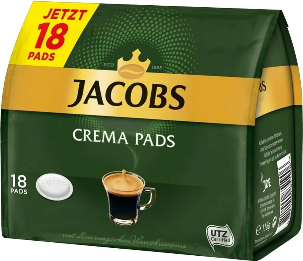 Jacobs Crema Pads | 18 Senseo Kompatible Kaffeepads 118 G 5 Jacobs Crema Pads | 18 Senseo Kompatible Kaffeepads 118 G – Bild 3