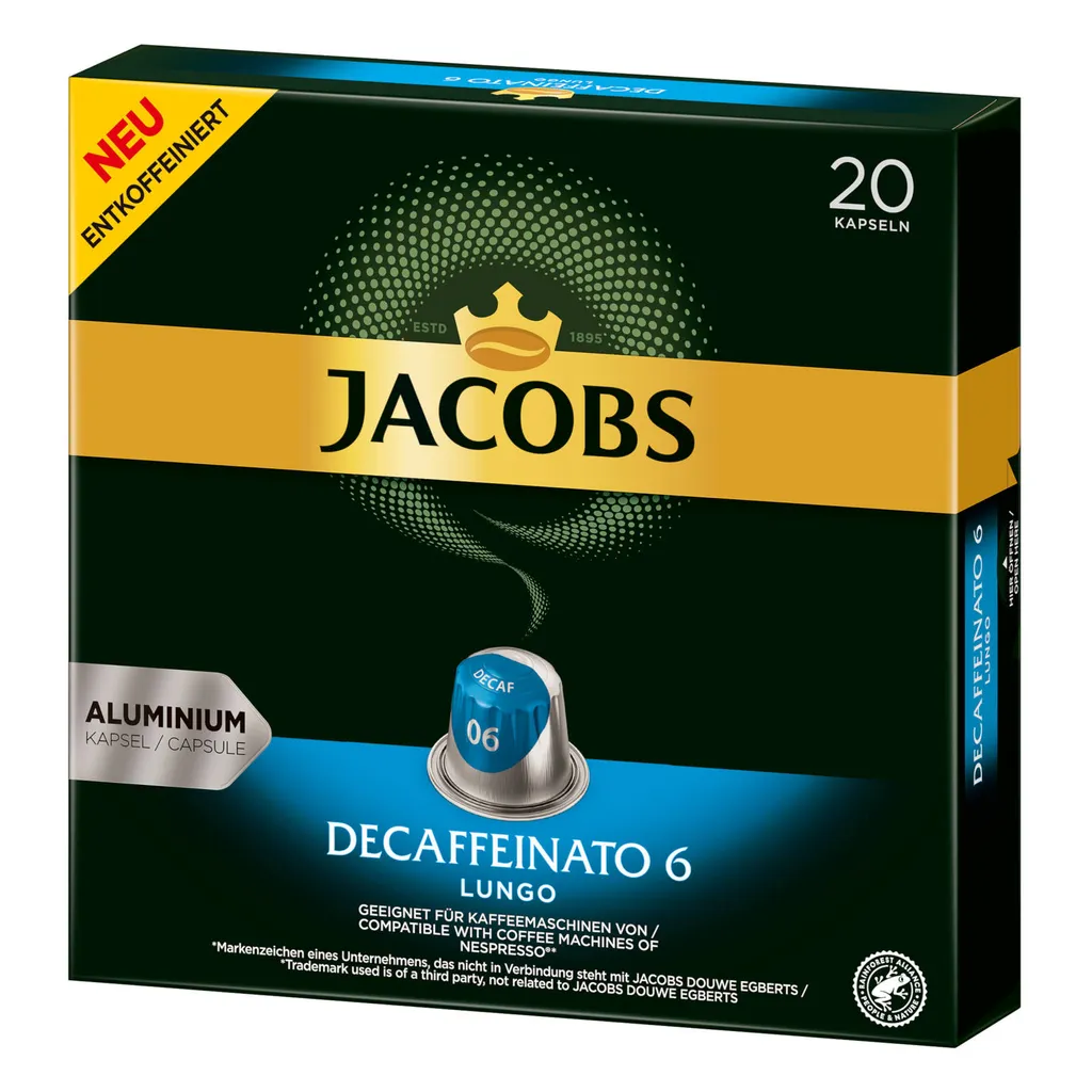 JACOBS Kapseln Decaffeinato 6 Lungo Entkoffeiniert 200 Nespresso®* Kompatibel 7 JACOBS Kapseln Decaffeinato 6 Lungo Entkoffeiniert 200 Nespresso®* Kompatibel – Bild 5