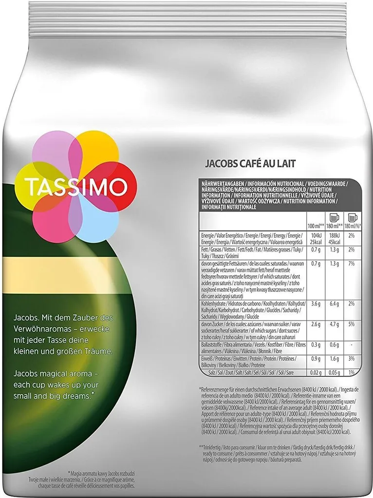 Tassimo Jacobs Café Au Lait 5er Pack, Kaffee, Kaffeekapsel, Milchkaffee Aus Gemahlenem Röstkaffee, 80 T-Discs / Portionen 5 Tassimo Jacobs Café Au Lait 5er Pack, Kaffee, Kaffeekapsel, Milchkaffee Aus Gemahlenem Röstkaffee, 80 T-Discs / Portionen – Bild 3
