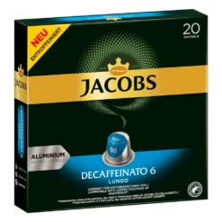 JACOBS Kapseln Decaffeinato 6 Lungo Entkoffeiniert 200 Nespresso®* Kompatibel 15 JACOBS Kapseln Decaffeinato 6 Lungo Entkoffeiniert 200 Nespresso®* Kompatibel -Kaffeegetränkeladen a143ae6fd5613cec10d5d84aca399d79