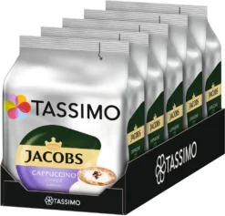 Tassimo Jacobs Cappuccino Choco 5er Pack, 40 Getränke, 5 X 8 T-Discs