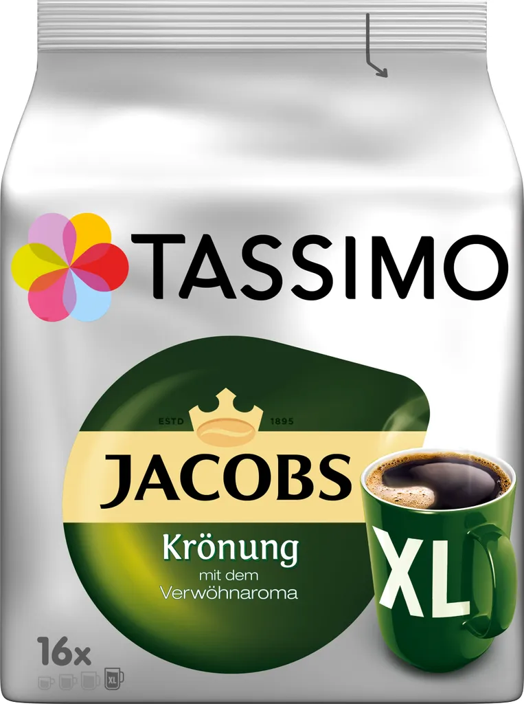 Tassimo Jacobs Krönung XL | 16 T Discs, Kaffeekapseln 3 Tassimo Jacobs Krönung XL | 16 T Discs, Kaffeekapseln