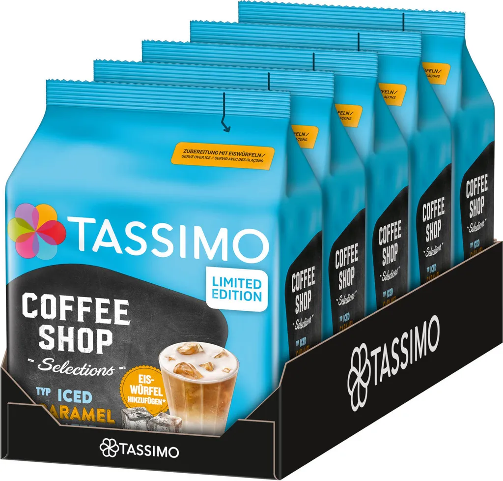 TASSIMO Kapseln Typ Iced Caramel Latte Coffee Shop Selections Discs 40 Getränke 3 TASSIMO Kapseln Typ Iced Caramel Latte Coffee Shop Selections Discs 40 Getränke