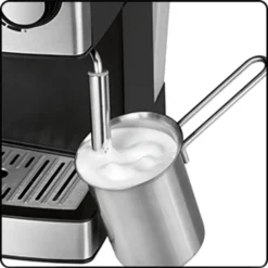 Clatronic ES 3643 Espresso- Und Cappuccino-Automat, 15 Bar Pumpdruck, Tassenvorwärmfunktion, Mit Aufschäum- Und Heißwasserfunktion -Kaffeegetränkeladen a8d0e500dddedc657b986c220f2bfbba