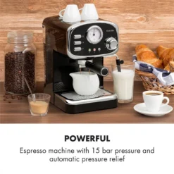 Espressionata Gusto Espressomaschine 1100W 15 Bar Druck Schwarz -Kaffeegetränkeladen a8d71b7de2bb0a1464a108e7273ea58c