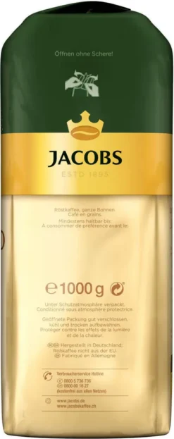JACOBS Kaffeebohnen Expertenröstung Crema Gold 2 X 1 Kg Ganze Kaffee Bohnen Geröstet 15 JACOBS Kaffeebohnen Expertenröstung Crema Gold 2 X 1 Kg Ganze Kaffee Bohnen Geröstet -Kaffeegetränkeladen adee64c1de8f7e0578b469b14199ac03 2