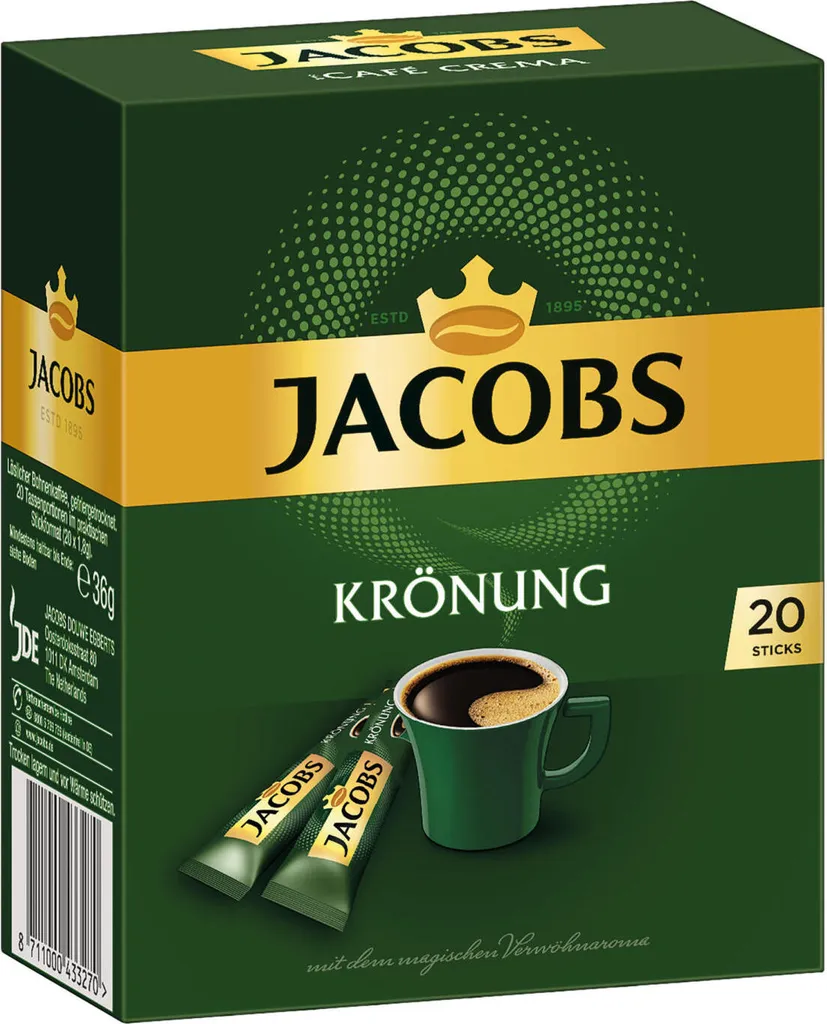 JACOBS Krönung Löslicher Kaffee 8 X 20 Getränke Sticks Instantkaffee 4 JACOBS Krönung Löslicher Kaffee 8 X 20 Getränke Sticks Instantkaffee – Bild 2