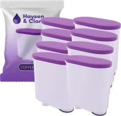 Haysen & Clarvis 8er Pack AquaClear Wasserfilter Für Saeco Und Philips Kaffeevollautomat AquaClean CA6903/10 CA6903/22 CA6903 Kalkfilter, WES040