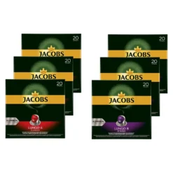 JACOBS Kapseln Nespresso®* Kompatibel 3x20 Lungo 6 Classico + 3x20 Lungo 8 Intenso - Insgesamt 120 Getränke -Kaffeegetränkeladen b18be9af8c16cade85afa6030bfcb169