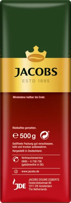 Jacobs Filterkaffee Meister Röstung | Gemahlen | 500g 9 Jacobs Filterkaffee Meister Röstung | Gemahlen | 500g -Kaffeegetränkeladen b1cf02c679eba592bbcc6f0c67d3ee2f
