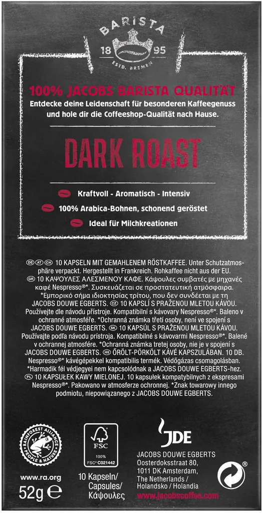 JACOBS Kapseln Barista Editions Dark Roast 10 10x10 Nespresso®* Kompatibel 5 JACOBS Kapseln Barista Editions Dark Roast 10 10x10 Nespresso®* Kompatibel – Bild 3