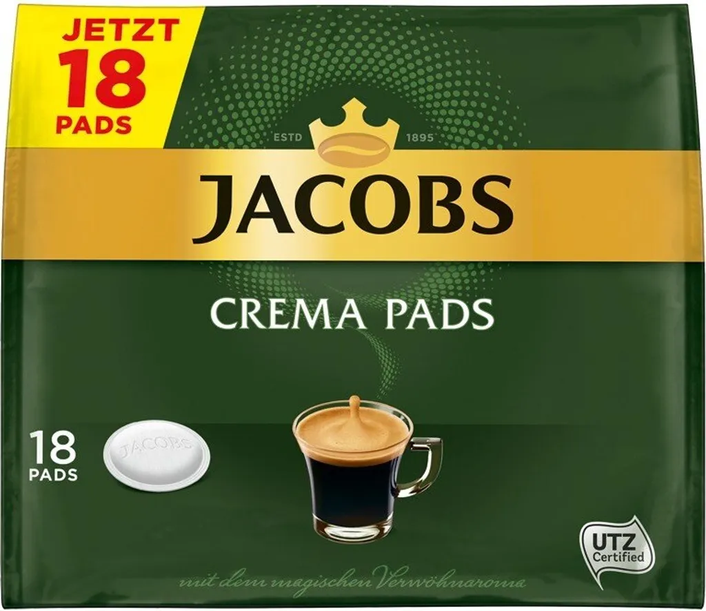 Jacobs Crema Pads | 18 Senseo Kompatible Kaffeepads 118 G 3 Jacobs Crema Pads | 18 Senseo Kompatible Kaffeepads 118 G