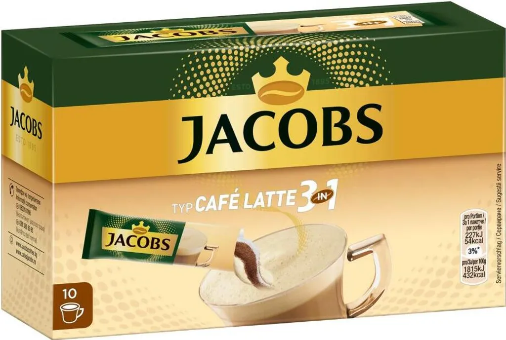 Jacobs 3in1 Sticks Café Latte | Löslicher Kaffee | 10 Portionen 9 Jacobs 3in1 Sticks Café Latte | Löslicher Kaffee | 10 Portionen – Bild 7