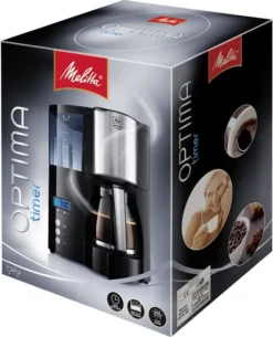 Melitta Optima Timer 100801 Bk, Filterkaffeemaschine Mit Glaskanne Und Timer-Funktion, Abnehmbarer Wassertank, Schwarz -Kaffeegetränkeladen b9853d28d6bd441370c11f2570391543