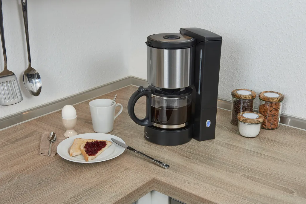 GUTFELS KA 8101 Swi Kaffeemaschine | Glaskanne | 4 Bis 10 Tassen Fassungsvermögen | 1080 W Leistung | Edelstahl | Schwarz 7 GUTFELS KA 8101 Swi Kaffeemaschine | Glaskanne | 4 Bis 10 Tassen Fassungsvermögen | 1080 W Leistung | Edelstahl | Schwarz – Bild 5