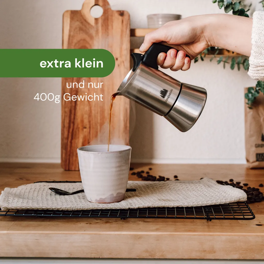 Espressokocher Edelstahl 2 Tassen I Mokkakanne Inkl. Ersatzdichtung I Mokkakocher (100 Ml Füllmenge 3 Espressokocher Edelstahl 2 Tassen I Mokkakanne Inkl. Ersatzdichtung I Mokkakocher (100 Ml Füllmenge – Bild 2