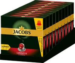JACOBS Kapseln Lungo 6 Classico 10 X 20+2 Nespresso®* Kompatible Kaffeekapseln