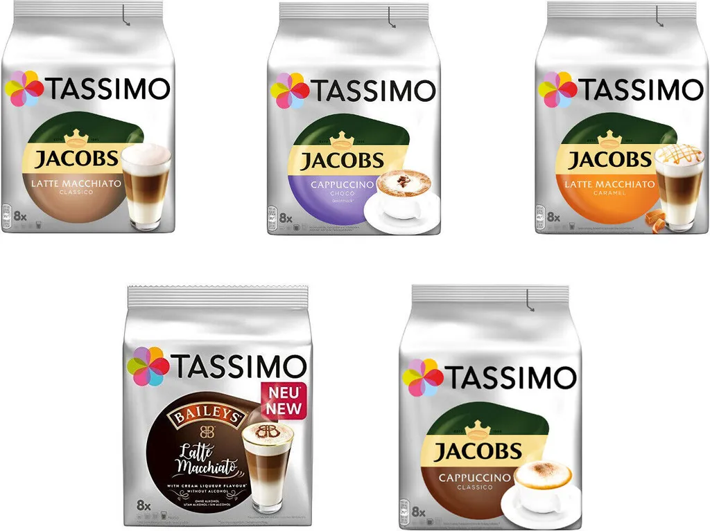 TASSIMO Kapseln Milk Range Vielfaltspaket T-Discs 40 Getränke 5 Sorten Kaffeespezialitäten 3 TASSIMO Kapseln Milk Range Vielfaltspaket T-Discs 40 Getränke 5 Sorten Kaffeespezialitäten