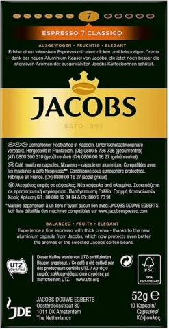 JACOBS Kapseln Espresso Classico 100 Nespresso Kompatible Kaffeekapseln 10 JACOBS Kapseln Espresso Classico 100 Nespresso Kompatible Kaffeekapseln -Kaffeegetränkeladen c5d3a5645ae678674779cb40a9b709cb