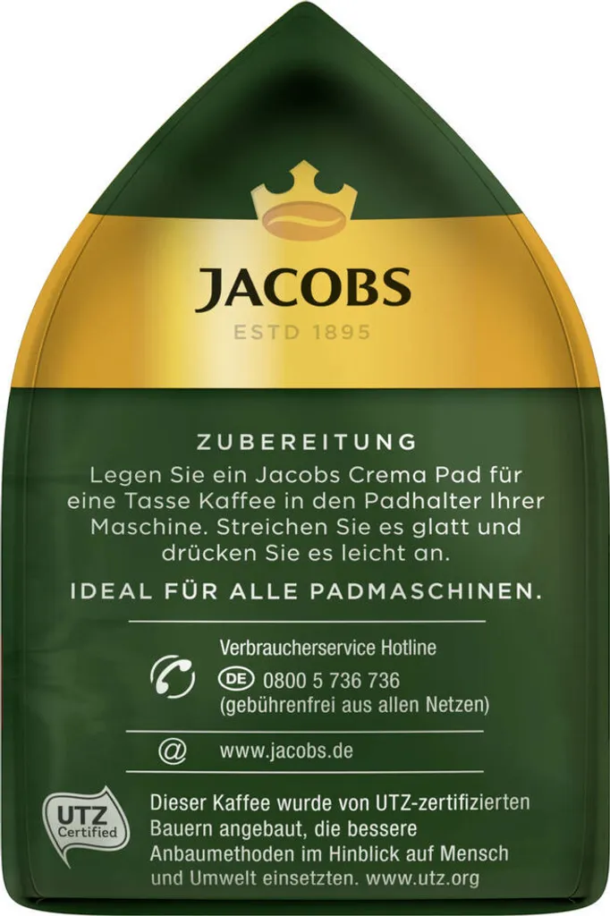 JACOBS Pads Crema Kräftig 270 Getränke - 15x18 Kaffeepads Senseo Kompatibel 9 JACOBS Pads Crema Kräftig 270 Getränke - 15x18 Kaffeepads Senseo Kompatibel – Bild 7