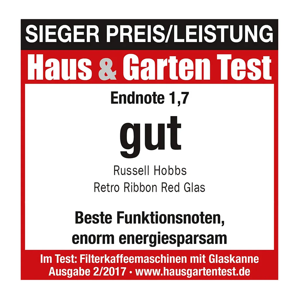 Russell Hobbs 21700-56 Retro Ribbon Red Kaffeemaschine 15 Russell Hobbs 21700-56 Retro Ribbon Red Kaffeemaschine – Bild 13