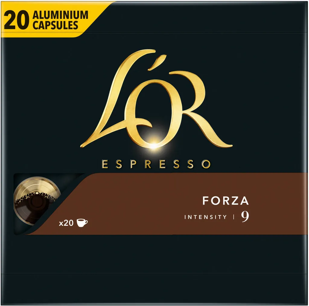 L'OR Kapseln Forza 9 Espresso 5 X 20 Nespresso®* Kompatible Kaffeekapseln 4 L'OR Kapseln Forza 9 Espresso 5 X 20 Nespresso®* Kompatible Kaffeekapseln – Bild 2