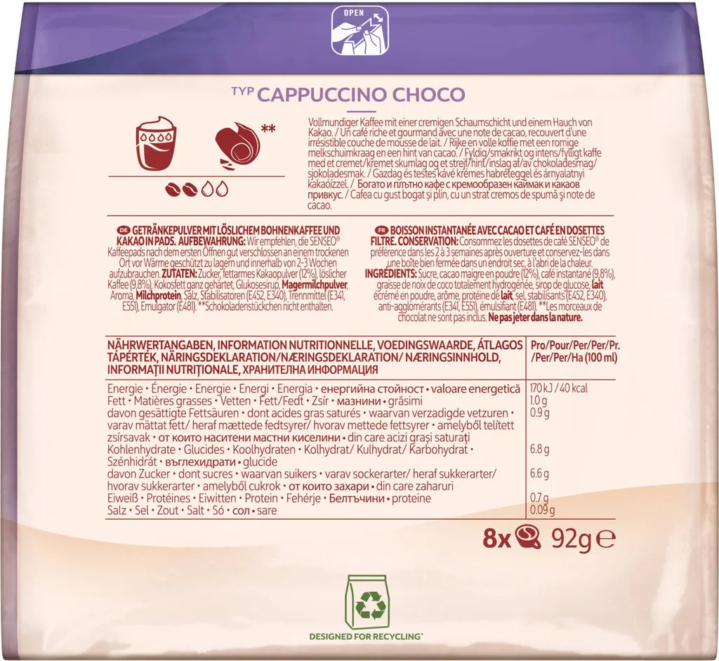 SENSEO Typ Cappuccino Choco Pads 10er Pack - 10 X 8 Getränke 7 SENSEO Typ Cappuccino Choco Pads 10er Pack - 10 X 8 Getränke – Bild 5