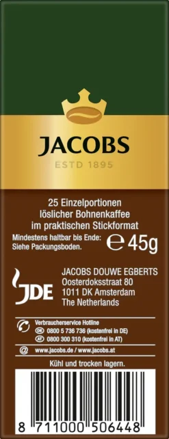Jacobs Typ Espresso Sticks | Löslicher Kaffee | 25 Portionen 15 Jacobs Typ Espresso Sticks | Löslicher Kaffee | 25 Portionen -Kaffeegetränkeladen d0d3055304e6311a5038922c79425c6e