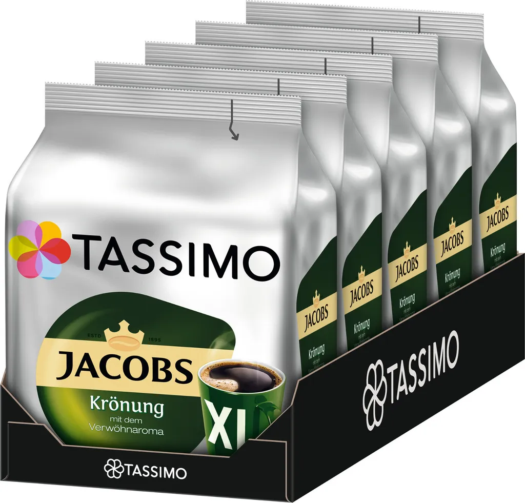 TASSIMO Jacobs Krönung XL 5er Pack Kaffee T Discs Kaffee Kapseln 5 X 16 Getränke 3 TASSIMO Jacobs Krönung XL 5er Pack Kaffee T Discs Kaffee Kapseln 5 X 16 Getränke