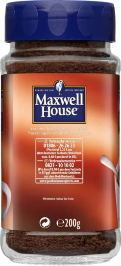 MAXWELL HOUSE Klassisch 6 X 200 G Gläser Löslicher Kaffee Instantkaffee 10 MAXWELL HOUSE Klassisch 6 X 200 G Gläser Löslicher Kaffee Instantkaffee -Kaffeegetränkeladen d29d3310a800d72ccad023f2119a5f86