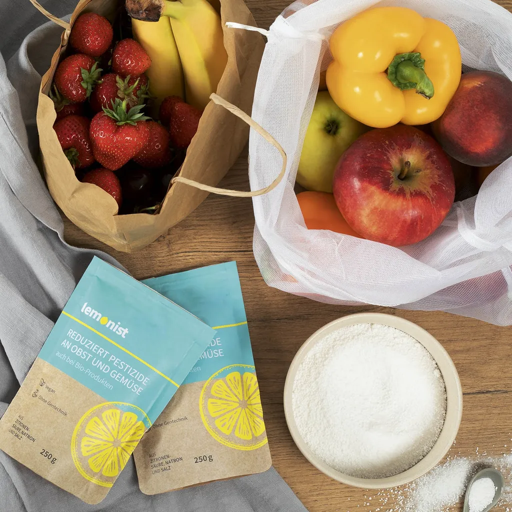Lemonist Pestizid-Reduzierer - 4er-Set Obst- Und Gemüsereiniger Natron Zitronensäure Salz Granulat Vegan Reduzierung Von Pestiziden - Germany 6 Lemonist Pestizid-Reduzierer - 4er-Set Obst- Und Gemüsereiniger Natron Zitronensäure Salz Granulat Vegan Reduzierung Von Pestiziden - Germany – Bild 4