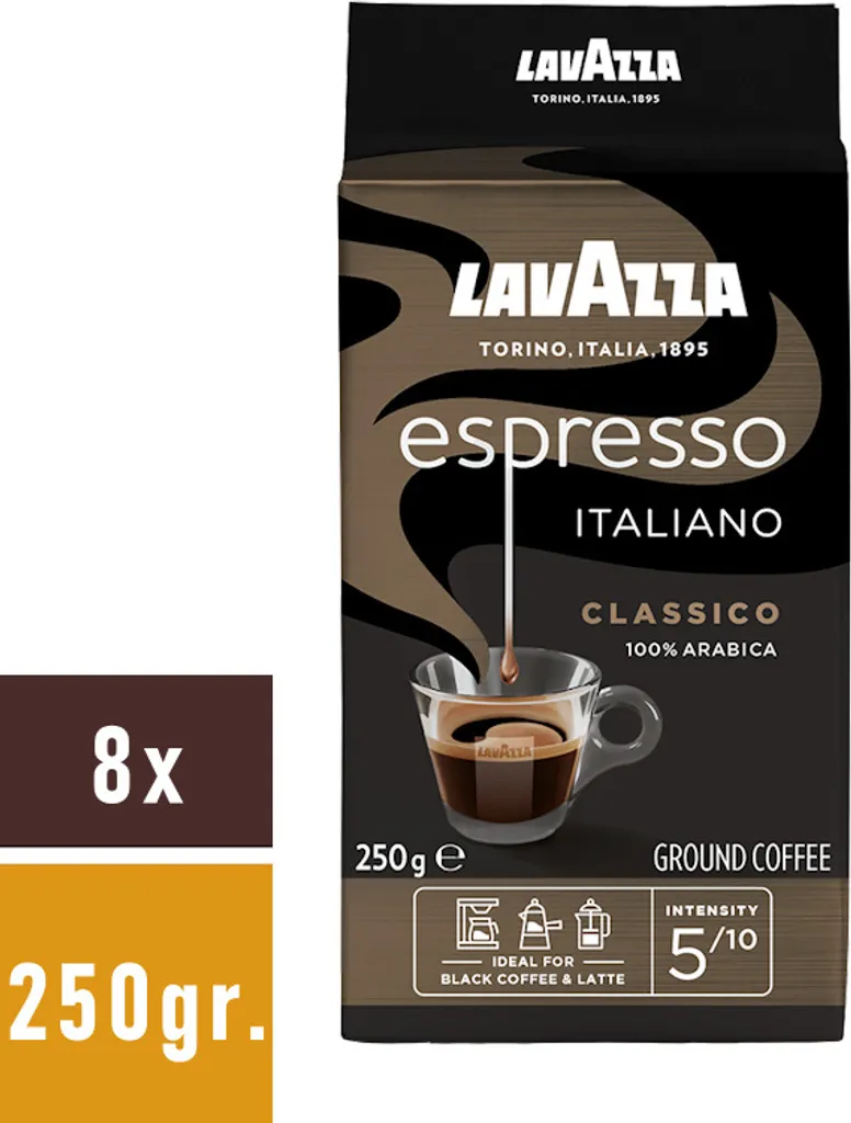 Lavazza Espresso Italiano Classico 8x250 G (gemahlener Kaffee) 5 Lavazza Espresso Italiano Classico 8x250 G (gemahlener Kaffee) – Bild 3