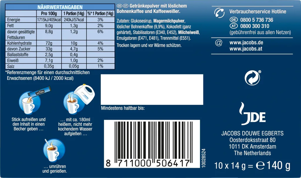 Jacobs Classic 2in1 Sticks | Löslicher Kaffee | 10 Portionen 7 Jacobs Classic 2in1 Sticks | Löslicher Kaffee | 10 Portionen – Bild 5