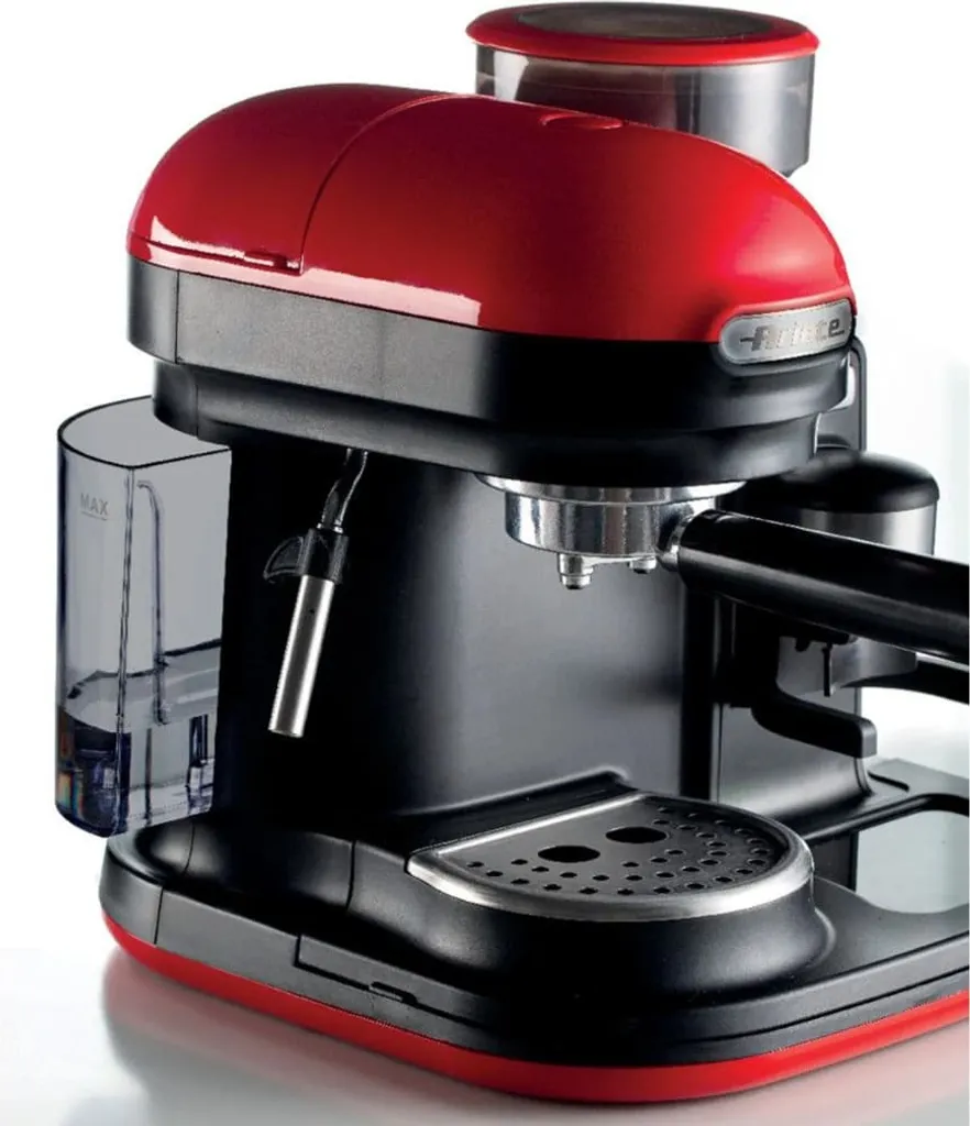 Ariete Siebträger-Espressomaschine Moderna Mit Kaffeemühle Und Aufschäumdüse, Rot/schwarz 15 Ariete Siebträger-Espressomaschine Moderna Mit Kaffeemühle Und Aufschäumdüse, Rot/schwarz – Bild 13
