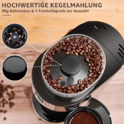 Kompakte Kaffeemaschinen Mit Mahlwerk Filterkaffeemaschine Kaffeemaschine Mit Mühle Für Bohnenkaffee Und Kaffeepulver 2/4/6 Tassen, Schwarz -Kaffeegetränkeladen d9bd9ba678e0a21a82fdef6145bf4652