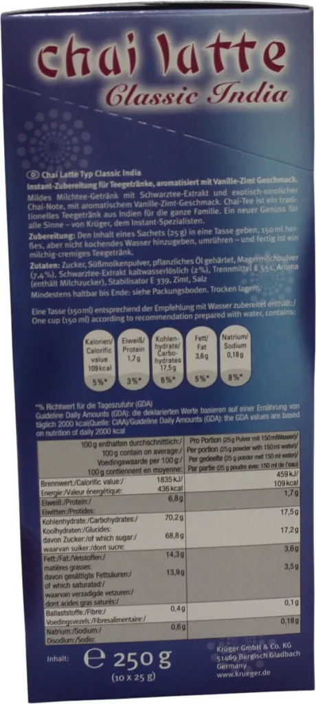 Krüger You Chai Latte Typ Vanille-Zimt Classic India Extra Cremig | 10 Portionen 7 Krüger You Chai Latte Typ Vanille-Zimt Classic India Extra Cremig | 10 Portionen – Bild 5